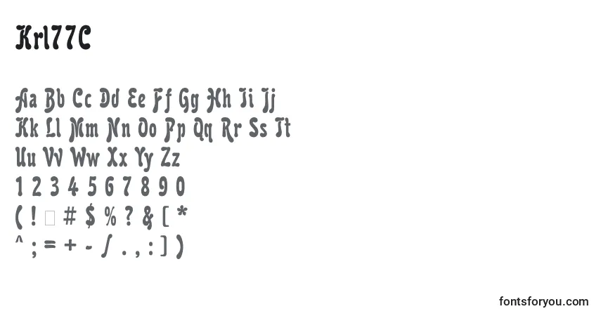 Krl77C-fontti – aakkoset, numerot, erikoismerkit