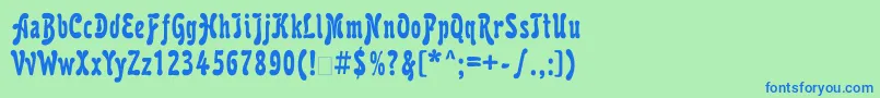 フォントKrl77C – 青い文字は緑の背景です。