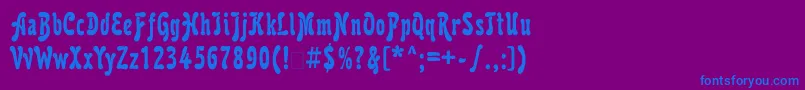 フォントKrl77C – 紫色の背景に青い文字