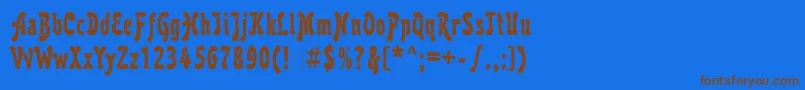 Krl77C Font – Brown Fonts on Blue Background