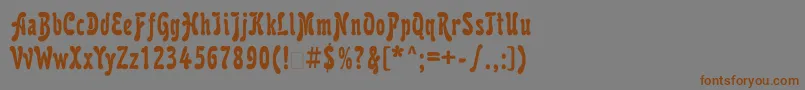 フォントKrl77C – 茶色の文字が灰色の背景にあります。