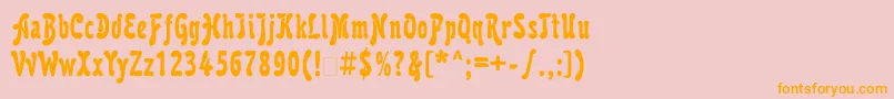 フォントKrl77C – オレンジの文字がピンクの背景にあります。