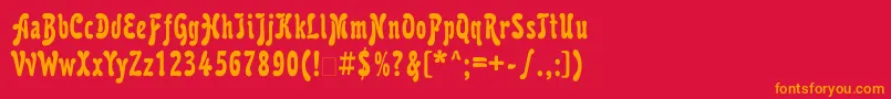 Krl77C Font – Orange Fonts on Red Background