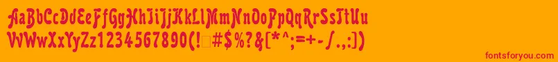 Krl77C Font – Red Fonts on Orange Background