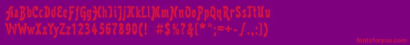 Krl77C Font – Red Fonts on Purple Background