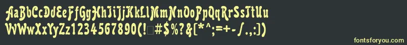 フォントKrl77C – 黒い背景に黄色の文字