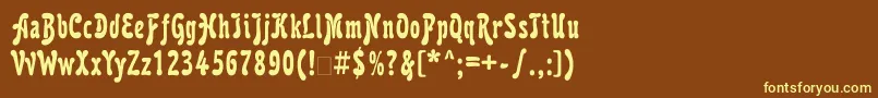 Шрифт Krl77C – жёлтые шрифты на коричневом фоне