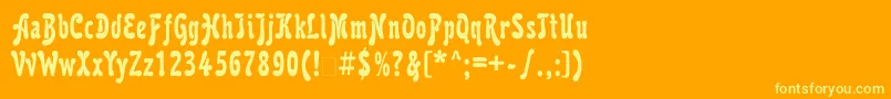 Krl77C Font – Yellow Fonts on Orange Background