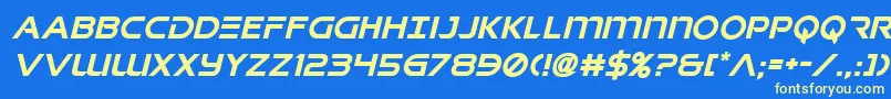 singaporeslingital Font – Yellow Fonts on Blue Background