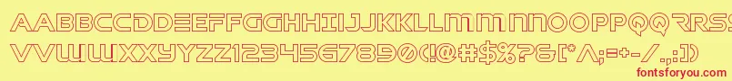 singaporeslingout-Schriftart – Rote Schriften auf gelbem Hintergrund