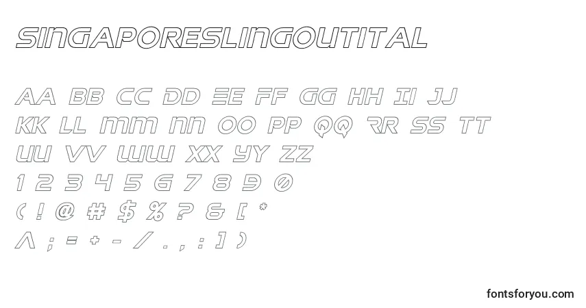 A fonte Singaporeslingoutital (141015) – alfabeto, números, caracteres especiais