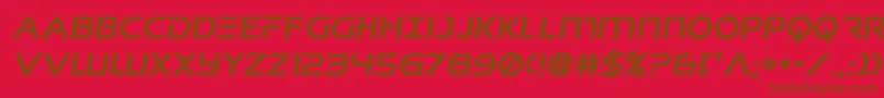フォントsingaporeslingsemital – 赤い背景に茶色の文字