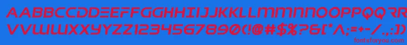 singaporeslingsemital Font – Red Fonts on Blue Background