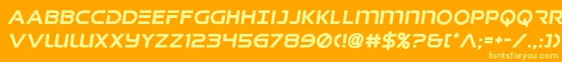 フォントsingaporeslingsemital – オレンジの背景に黄色の文字