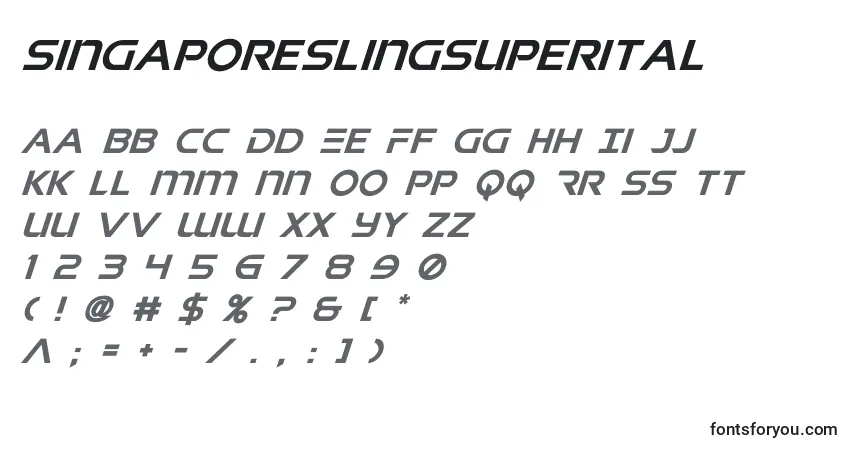 Singaporeslingsuperitalフォント–アルファベット、数字、特殊文字
