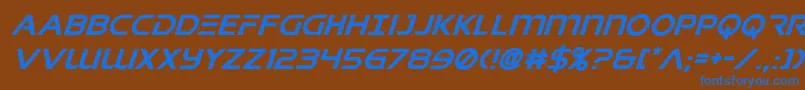 singaporeslingsuperital Font – Blue Fonts on Brown Background