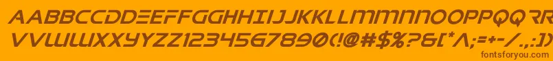 Fonte singaporeslingsuperital – fontes marrons em um fundo laranja