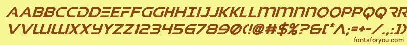 singaporeslingsuperital Font – Brown Fonts on Yellow Background