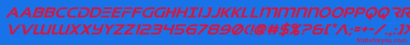 singaporeslingsuperital Font – Red Fonts on Blue Background
