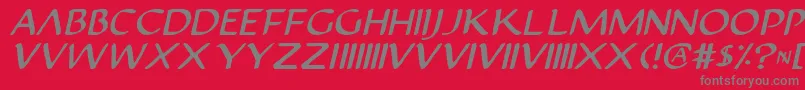 JustinianItalic-Schriftart – Graue Schriften auf rotem Hintergrund