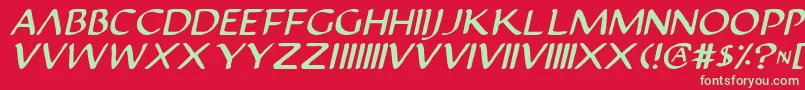 JustinianItalic Font – Green Fonts on Red Background