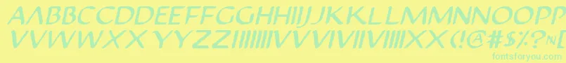 fuente JustinianItalic – Fuentes Verdes Sobre Fondo Amarillo