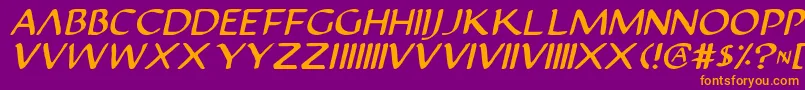 JustinianItalic Font – Orange Fonts on Purple Background