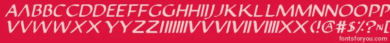 JustinianItalic Font – Pink Fonts on Red Background