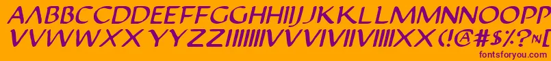 JustinianItalic Font – Purple Fonts on Orange Background