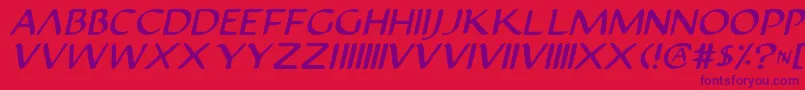 JustinianItalic-Schriftart – Violette Schriften auf rotem Hintergrund