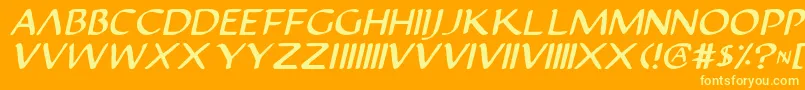 JustinianItalic Font – Yellow Fonts on Orange Background