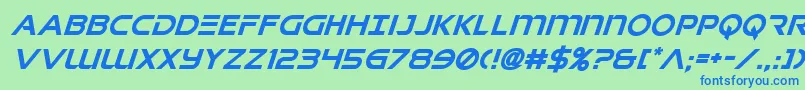 singaporeslingsuperital Font – Blue Fonts on Green Background