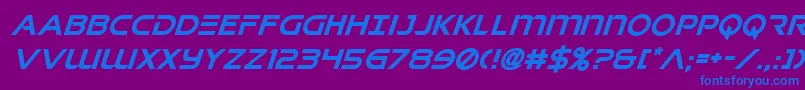 singaporeslingsuperital Font – Blue Fonts on Purple Background