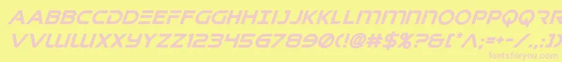 singaporeslingsuperital Font – Pink Fonts on Yellow Background