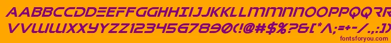 singaporeslingsuperital Font – Purple Fonts on Orange Background