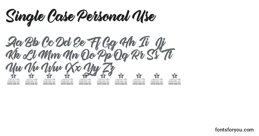 Czcionka Single Case Personal Use – alfabet, cyfry, specjalne znaki