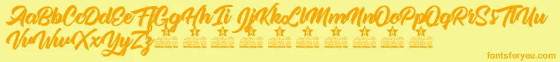 Single Case Personal Use Font – Orange Fonts on Yellow Background