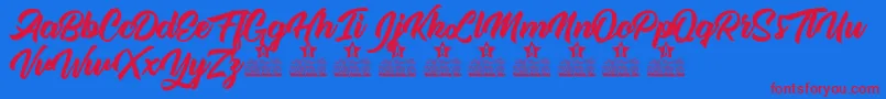 Single Case Personal Use Font – Red Fonts on Blue Background