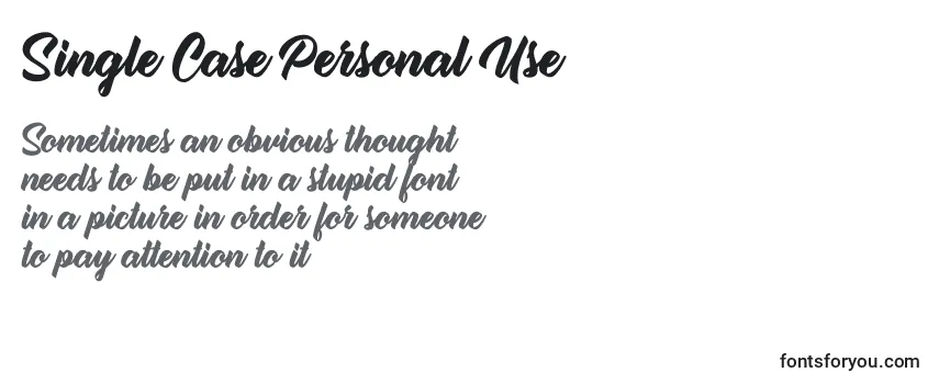 Schriftart Single Case Personal Use
