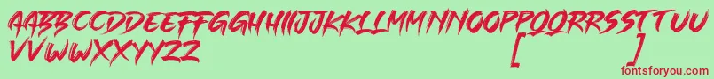 SINGLE FIGHTER Font – Red Fonts on Green Background