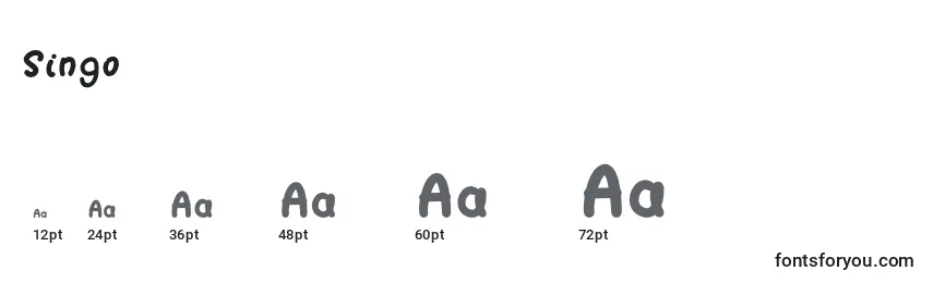 Singo Font Sizes