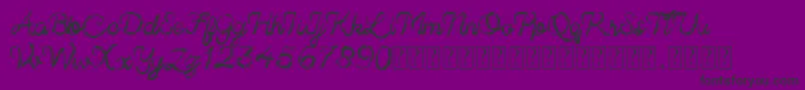 フォントSinister Brush demo – 紫の背景に黒い文字