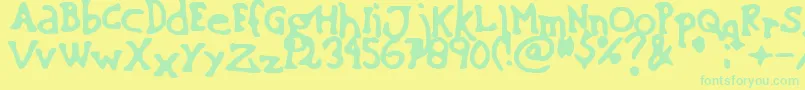 sinking ship   01 Font – Green Fonts on Yellow Background