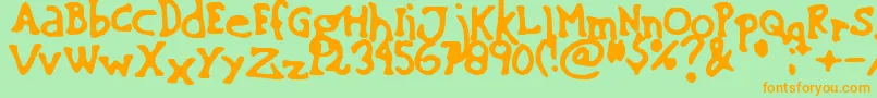 sinking ship   01 Font – Orange Fonts on Green Background