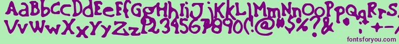 sinking ship   01 Font – Purple Fonts on Green Background