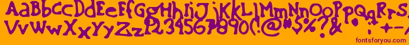 sinking ship   01 Font – Purple Fonts on Orange Background