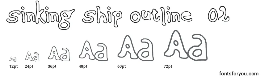 Размеры шрифта Sinking ship outline  02