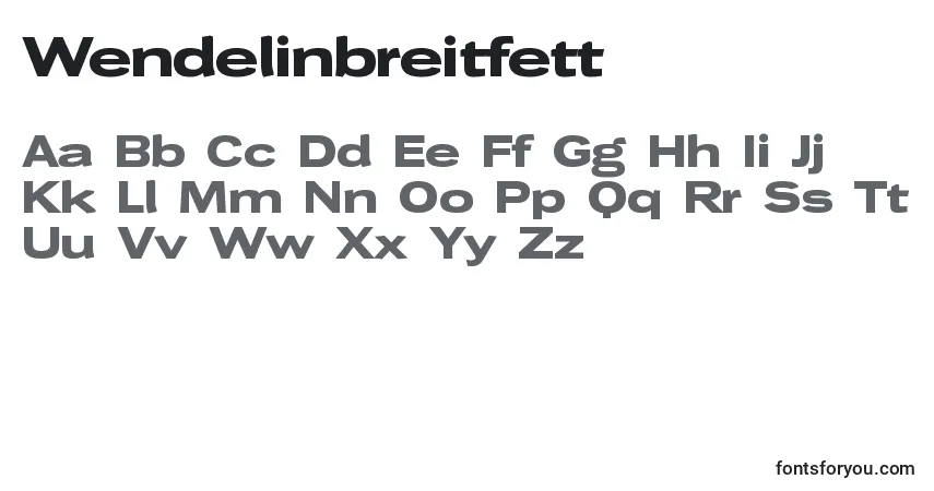 A fonte Wendelinbreitfett – alfabeto, números, caracteres especiais