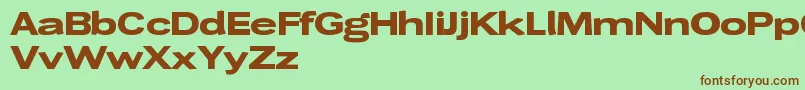 フォントWendelinbreitfett – 緑の背景に茶色のフォント