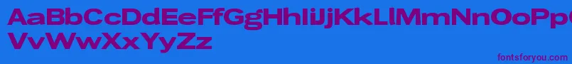 Wendelinbreitfett-Schriftart – Violette Schriften auf blauem Hintergrund